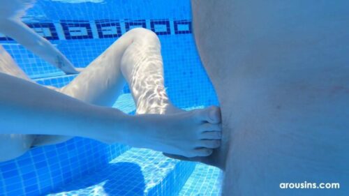 Arousins – Kate Quinn Footjob In The Pool