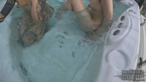 NebraskaCoeds – Cheri And Matty Perez Fuck Eachother Lesbian Double Dildo Underwater In The Jacuz…